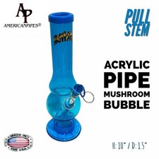 INHALE®️1.5X10" MUSHROOM ACRYLIC HOOKAH WATERPIPE AQUA PULL STEM MADE IN THE USA