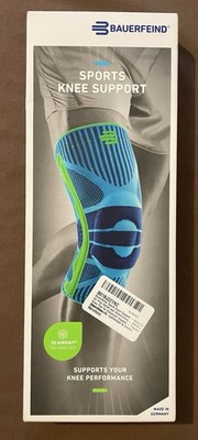 Bauerfeind Sports Knee Support, Knee Brace Black/Blue Size Medium