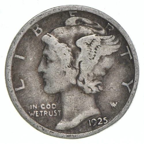 VG+ 1925 Mercury 90% Silver Dime *4838