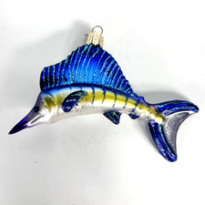 OLD WORLD CHRISTMAS Sailfish Glass Christmas Ornament Fish
