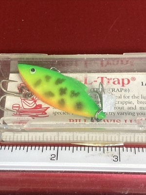 Little Knight Bill Lewis Tiny-Trap 1/8 Oz Fond Bleu Chromé Leurre Vintage Noir Vert