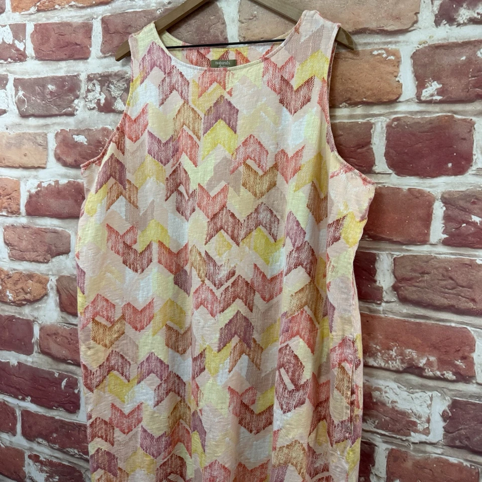 Vestido D&Co Naturals para mujer 3X Petite Chevron abstracto playa informal ropa de resort Foto 4 de 4