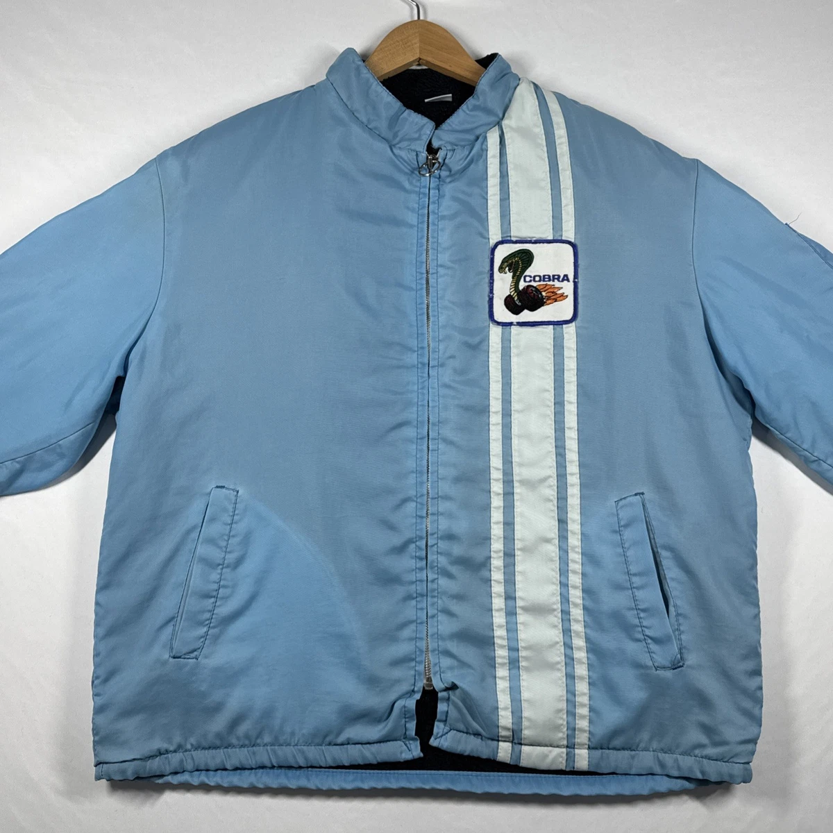 Ford cobra レーシングジャケット　M アメカジ　80s ビンテージ Vintage 80s Ford Mustang Shelby Cobra Racing Jacket Fleece Lined