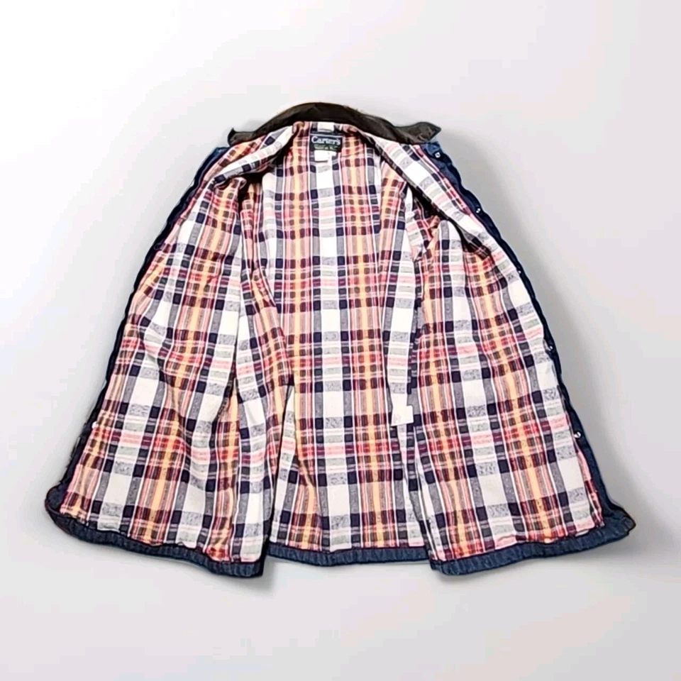 Abrigo de Colección Carters Para Hombres - Borde Azul Denim Tareas - Manta a Cuadros Forrada - TALLA 40 Foto 3 de 4