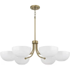 Capital Lighting Fixtures 451461AW OPEN BOX Reece Chandelier Aged Brass