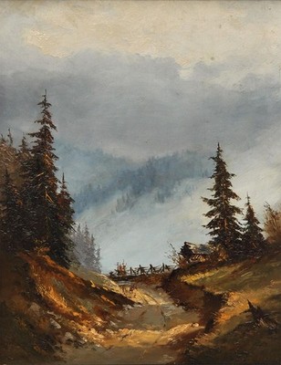 Gemälde Morgennebel im Gebirge Elisabeth Paetz-Kalich (*1925)