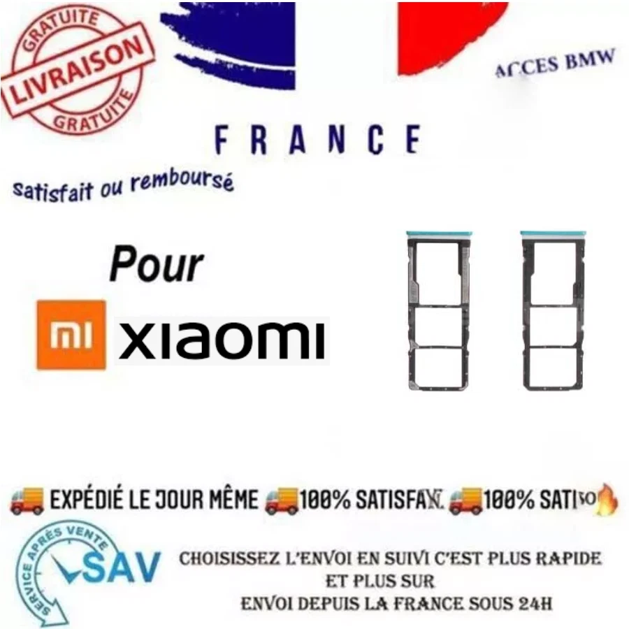 Original Tiroir SIM Bleu Pour Xiaomi Redmi Note 9 Pro / Note 9S 482000002F3W - Photo 1/1