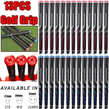 13Pcs Golf Grip Golf Club Grip Anti-Slip Rubber Standard Midsize Oversize 60R