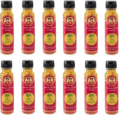 12 x Angki Somthawin Hotel Spa natürliches thailändisches Aroma gelbes Öl...