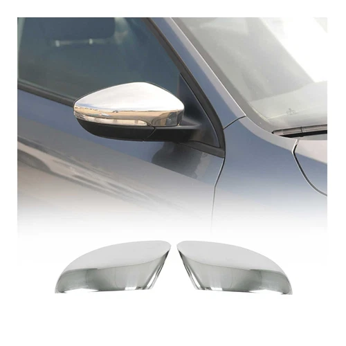 Side Mirror Cover Caps Fits VW Beetle 2012-2019 Stainless Steel Silver 2 Pcs