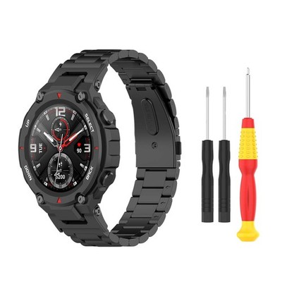 Amazfit T-Rex Pro Watch Band Stainless Steel Metal Strap 22mm Replacement