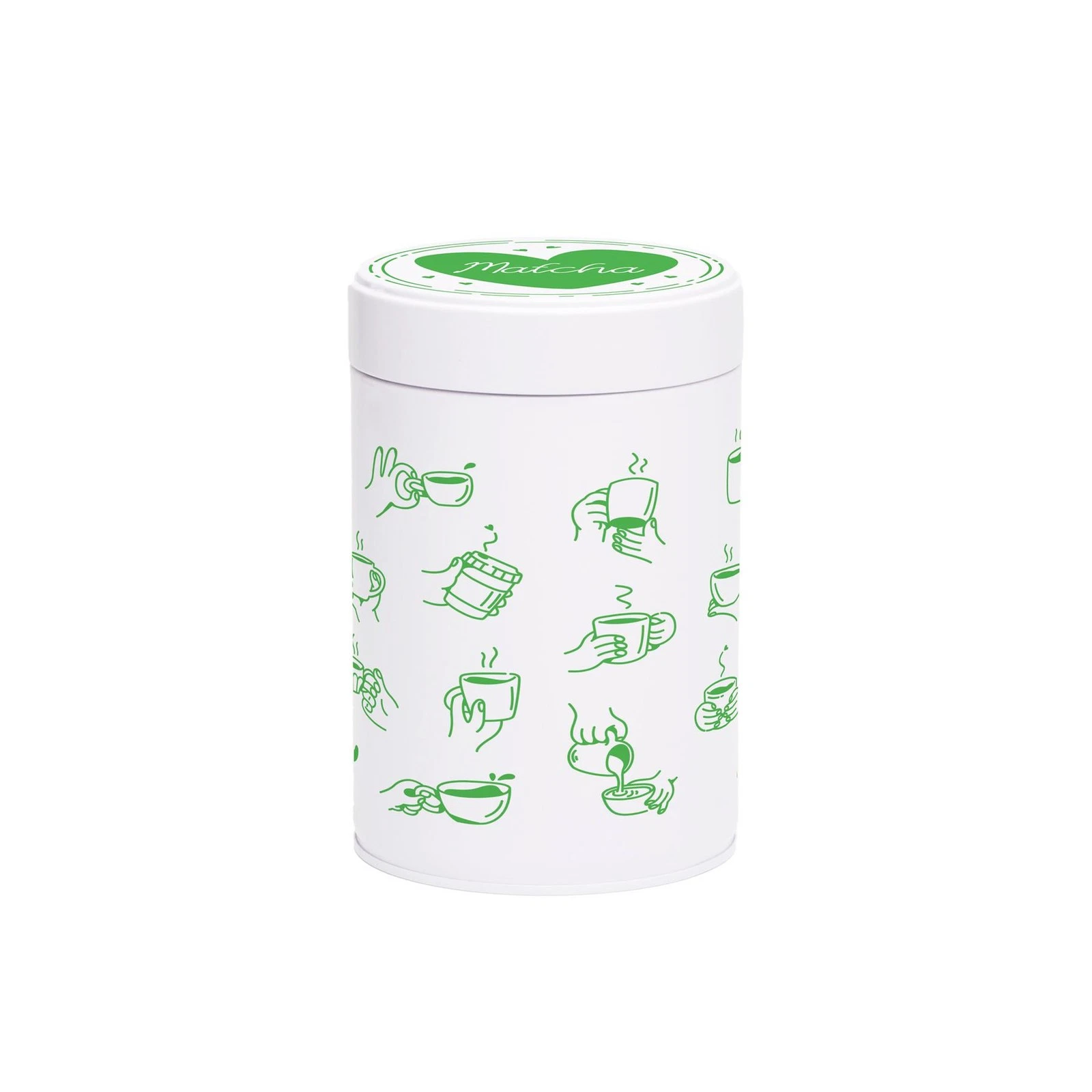 Matcha Storage Canister - Green Cartoon Metal Screw Top Tin Kitchen Gifts