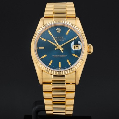 Rolex Datejust 31 Yellow Gold President 68278 Blue Index