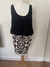 Womans Lipsy Black sleeveless sequin hem short Dress size 8 VGC 