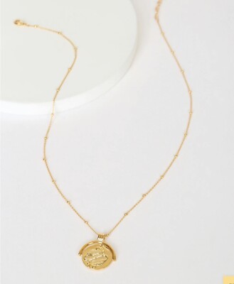Lulus Read the Stars 14KTGP Gold Fische Sternzeichen Halskette