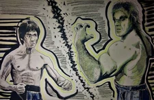 HULK V BRUCE LEE 11x17 Fantasy Art MARVEL Board Comic Book Avengers Drawing ****