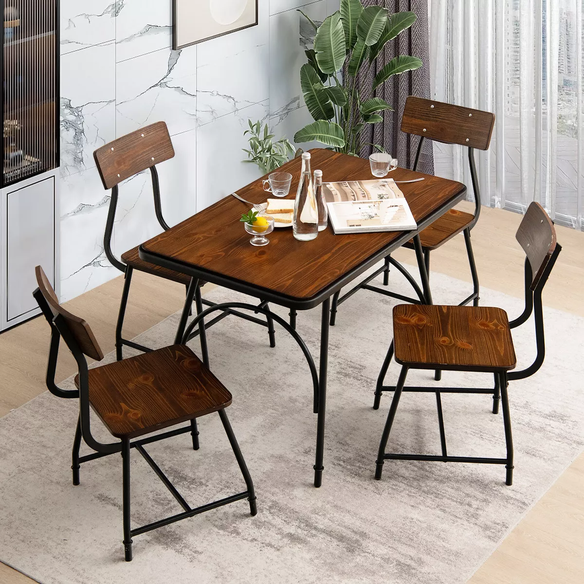 Iron round 2025 table and chairs
