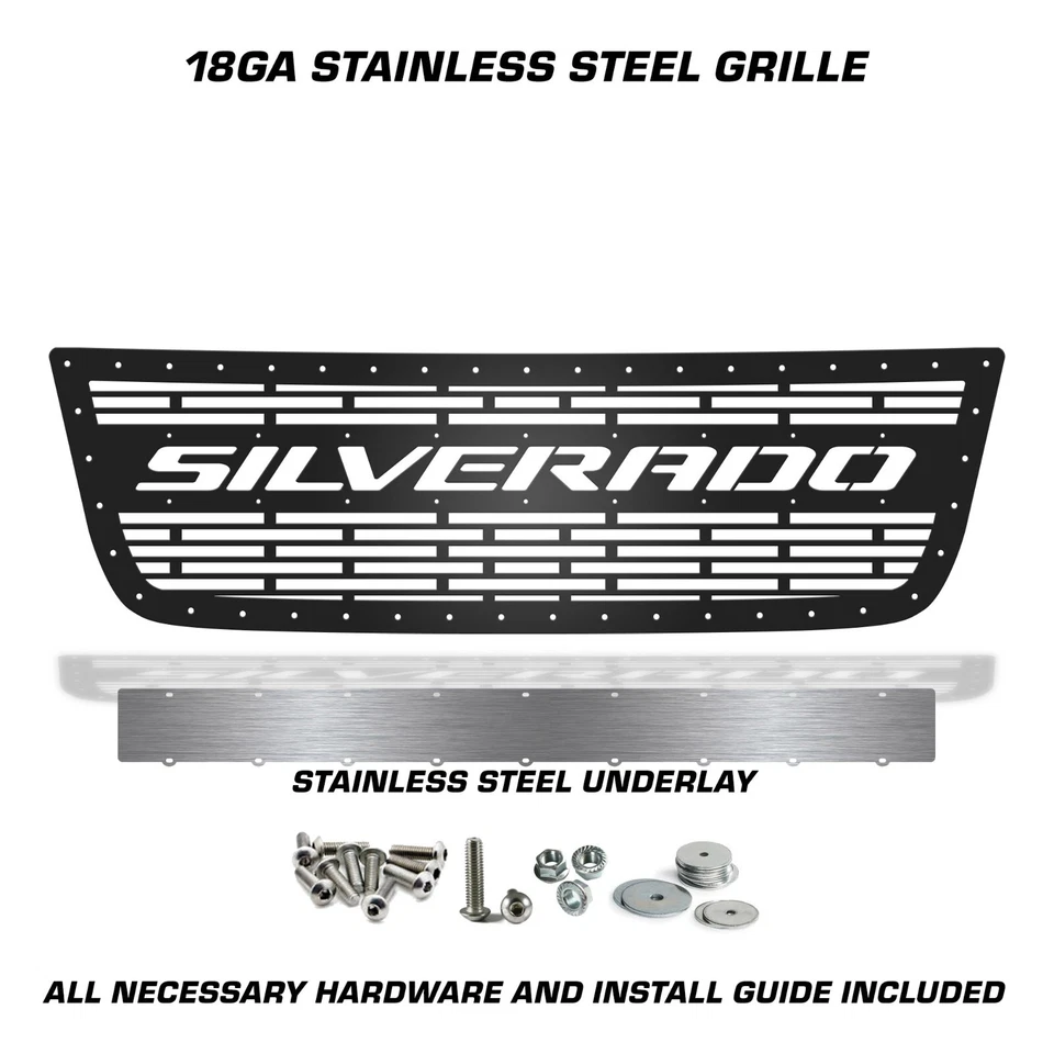 Custom Steel Aftermarket Grille for 03-07 Silverado Pickup 1500/2500/3500 SIL 2 - Image 2 of 3