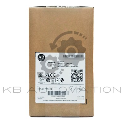25C-A2P5N114 Allen-Bradley PowerFlex 527 AC Drive, 200-240V, 2.5A, 0.4kW (0.5HP)