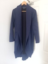 Vgc Ruth Langsford Navy Blue Velour Open Front Cardigan/jacket Size 14