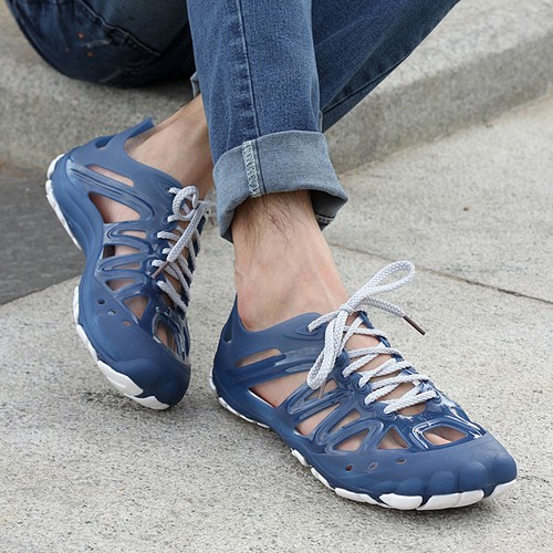 Summer Men Fashion Sandals Plastic Beach Shoes Water Shoes Slip On Breath  Hole | eBay