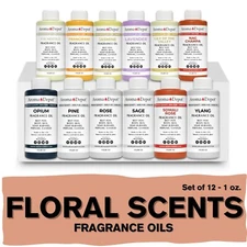 1 oz Fragrance Oil for Soap Candle Body Skin Floral Scents Set of 12 Scented Oil