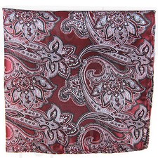 New men's polyester paisley burgundy hankie pocket square formal wedding party