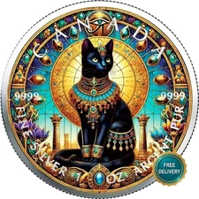 2025 1OZ Silver Canada Ancient Egypt Cat Colorized Color Certif. ONLY 100 #68