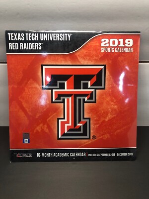 2019 Texas Tech University Red Raiders Wall Calendar 16 Month | eBay