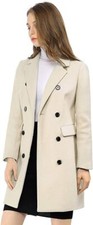 Allegrak Women S Elegant Notched Lapel Double Breasted Long Trench Coat Beige-xs