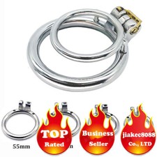 Stainless Steel Male Chastity Device Small Double Rings Lock Male Chastity Cage