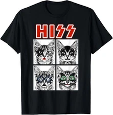 Retro Cat Rock Music Concert Band Men Kids Women Funny Cat T-Shirt