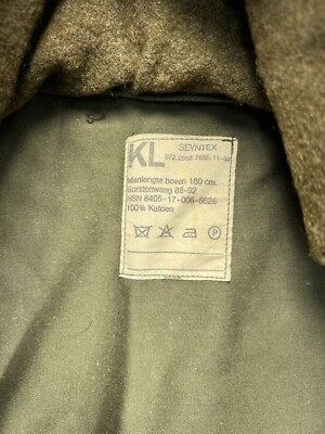 VTG 80s KL SEYNTEX GERMAN DUTCH MILITARY FIELD JACKET Wool Liner