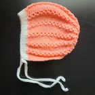 Cute Orange Handmade Knit Bonnet Hat for Baby Girls - Size Newborn to 2 Months — photo 6