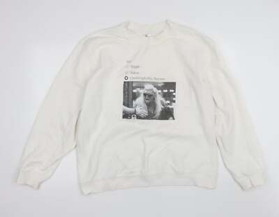B&C Damen Pullover weiß Rundhals Baumwollmischung Größe XL