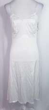 Vintage Nancy King Lingerie Dress Full Slip Nylon Adjustable 2181 White Size 34