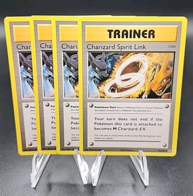 X4 Charizard Spirit Link 75/108 Uncommon Pokemon XY Evolutions Trainer Playset