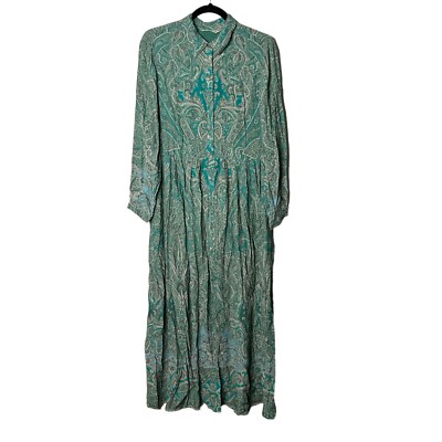blue paisley shirt dress Paisley Pullover Shirt Dress Vintage Horizon Wash / XL