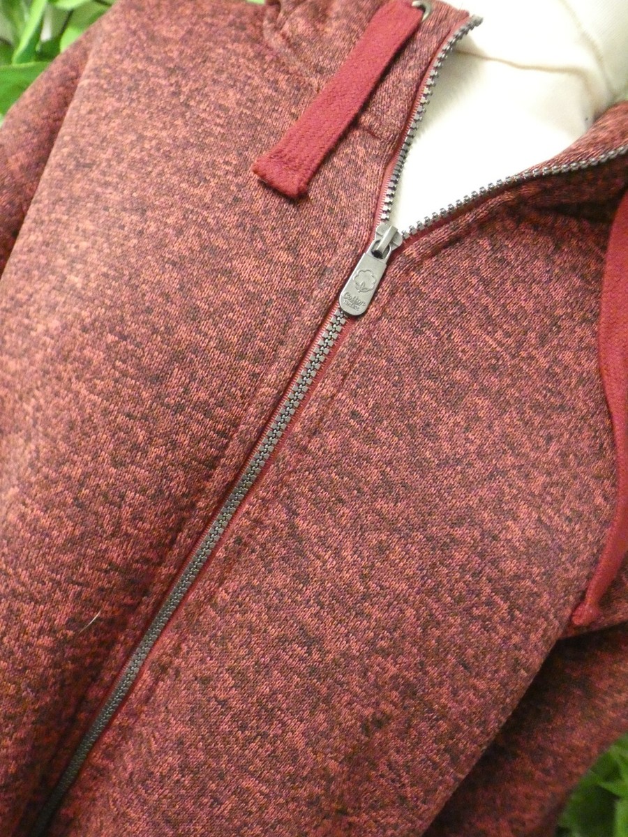 COTTON TRADERS Bonded Fleece Mens Jacket in Washed Red UK Size XL