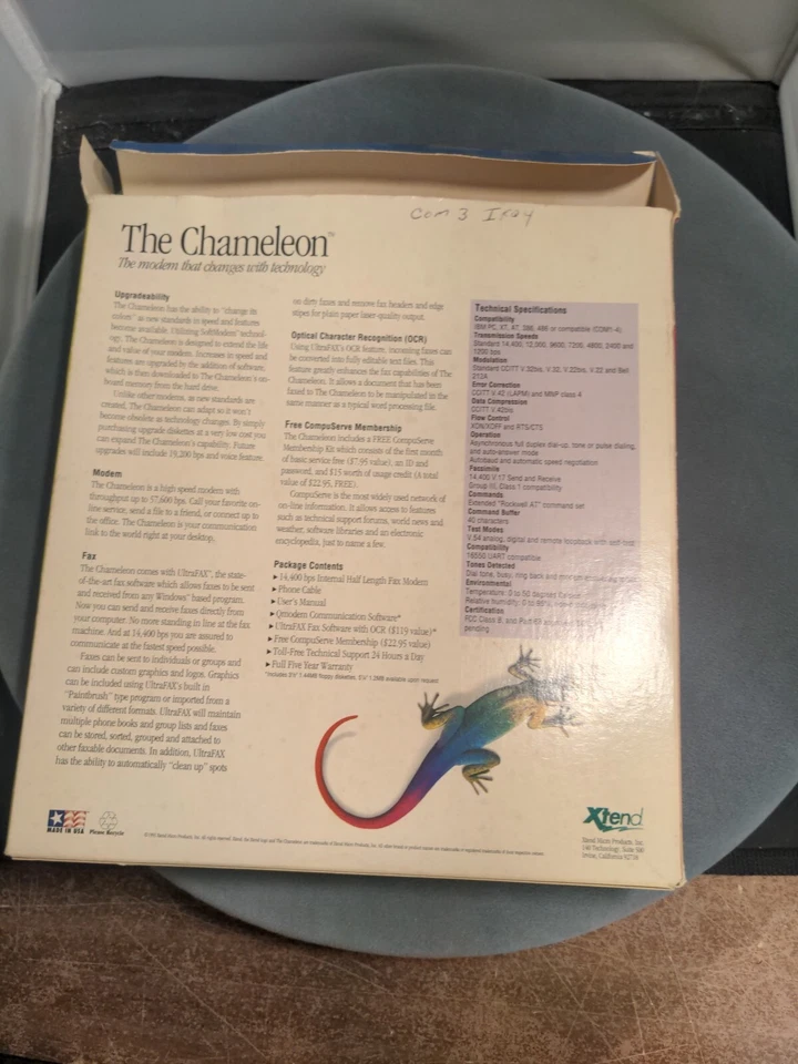 Xtend The Chameleon Upgradable Fax Modem 14.4 ISA Modem Card w/ discs 600-002001 - Image 2 of 4