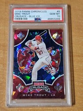 2019 Panini Crusade Blue Ice Prizm Mike Trout Card #8 #14/99 PSA 10 Gem Mint