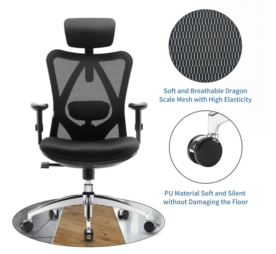 Apply ₹2000 Coupon] SIHOO® M18 High Back Office Chair, Mesh