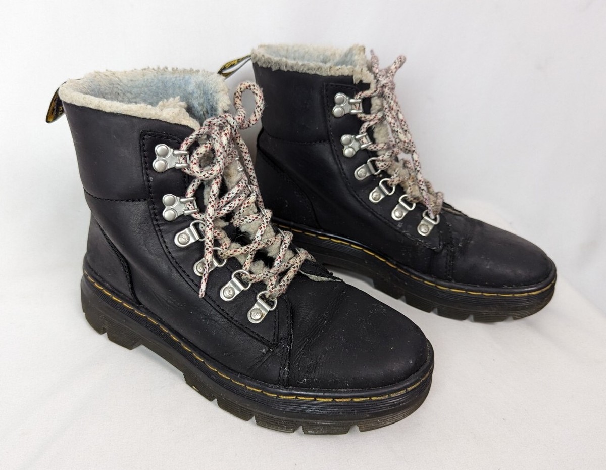 Martens Combs Wyoming Shearling Lined Lace Up Ankle Boots Docs