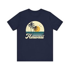 Unisex Hawaii Hawaiian Shirt Sunset Beach Palm Tree Vacation Vintage T-Shirt