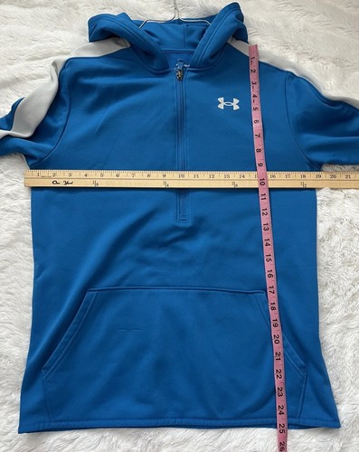 Under Armour Half Zip Pullover Front Pocket Boys XL Blue White - Picture 5 of 8