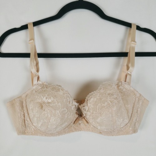 Vintage JC Penney Adonna Bra 34B Lightly Lined All Lace Beige Style 2201 - 第 1/11 張圖片