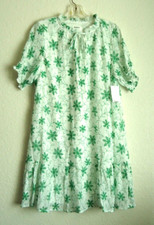 NWT Anthropologie Kindred Women's Mini Green Dress Floral Lined #166636 Size-L