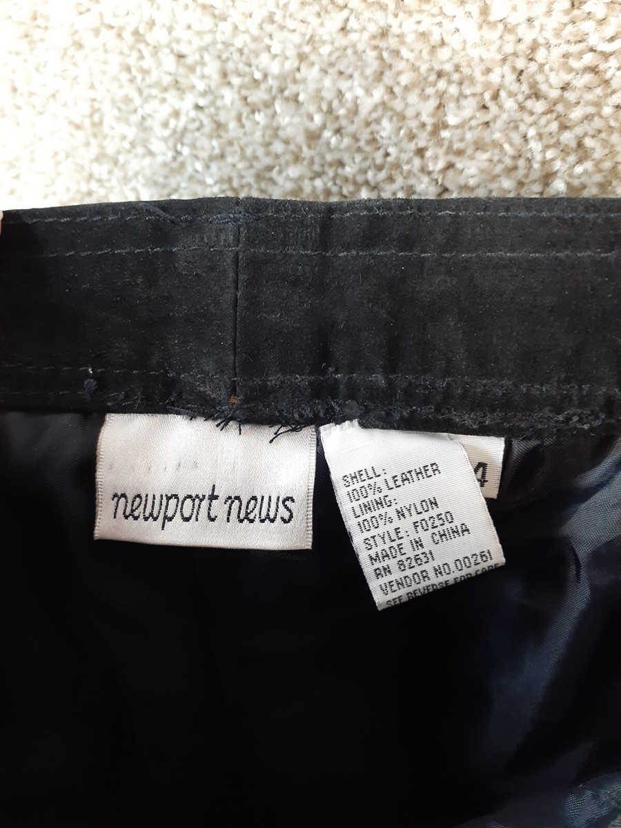 Newport News Womens 100% Leather High Rise Tapered Pant 14 Short