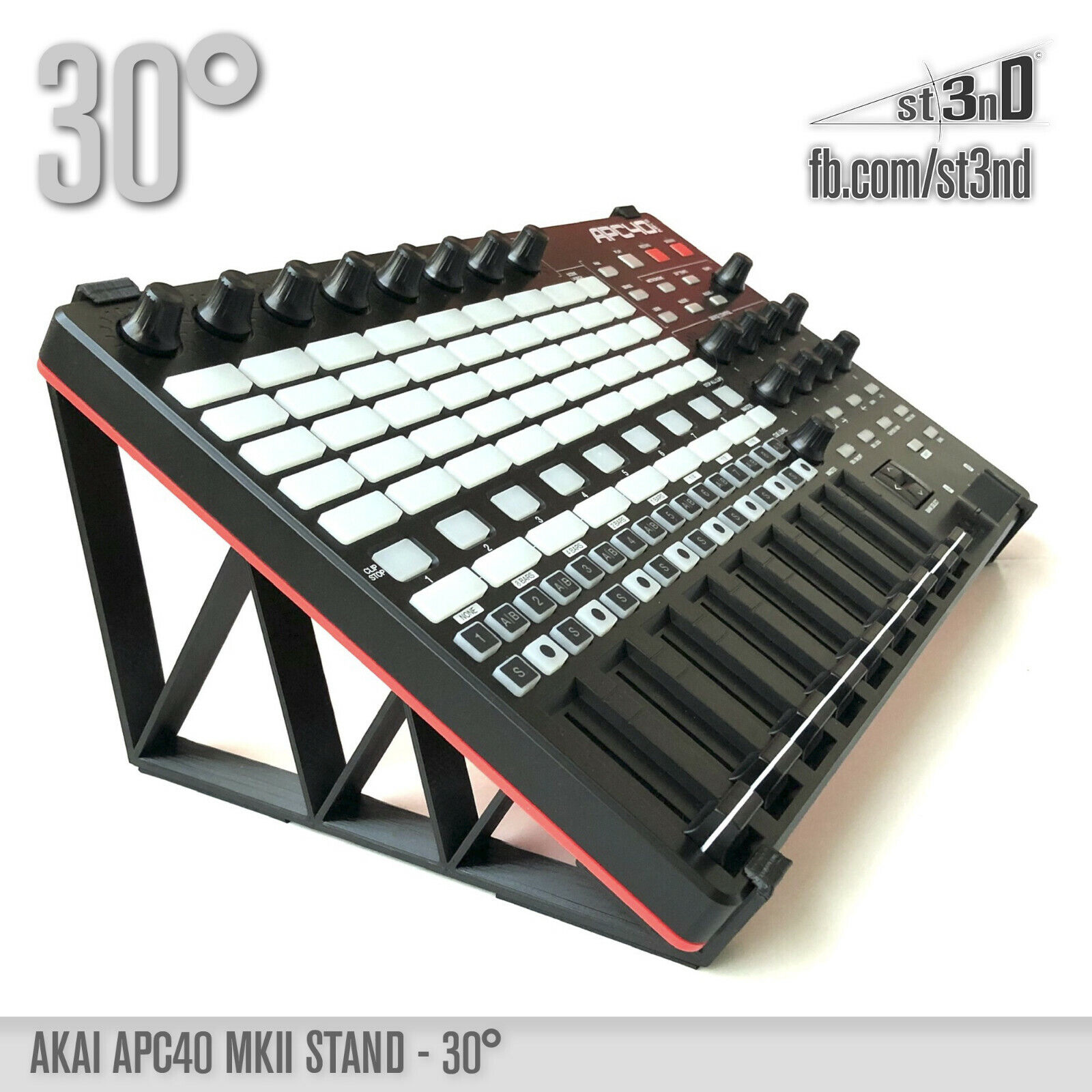 AKAI APC40 MK2 (MKII) STAND - 30 degrees - 3D printed- 100