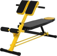 Soozier Adjustable Hyper Extension Dumbbell Weight Bench, Foam Leg Holders